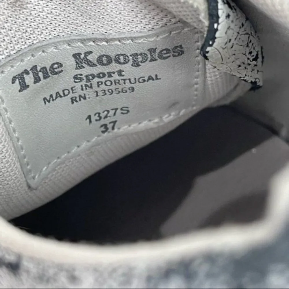 The Kooples Sport Distressed Cracked Leather Low Top Trainer Sneakers Sz 37